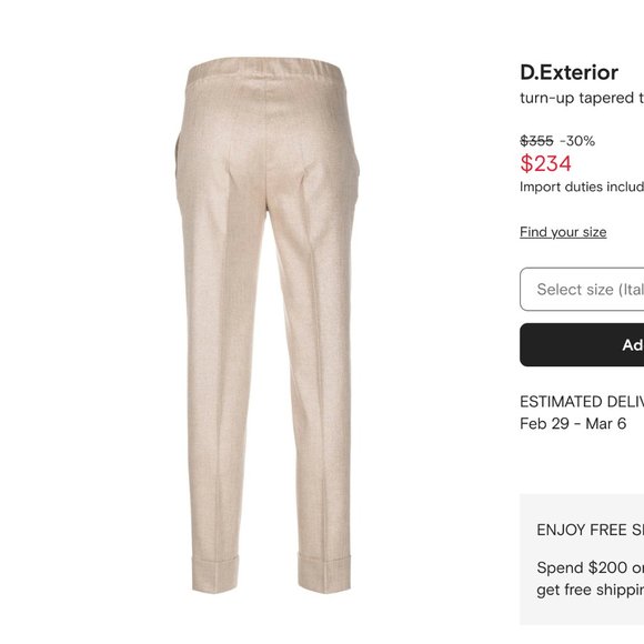 D’extériorior brand expensive wool trousers size XS-S wool - Picture 2 of 8